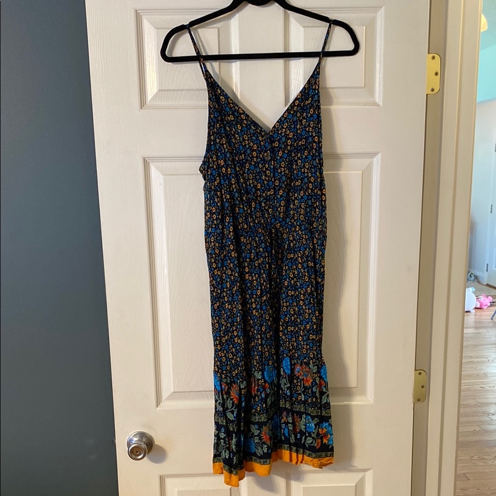 SHEIN Black Ruffled Tiered Midi Sundress